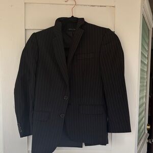 Chaps Black Pinstripe Two-Button Blazer